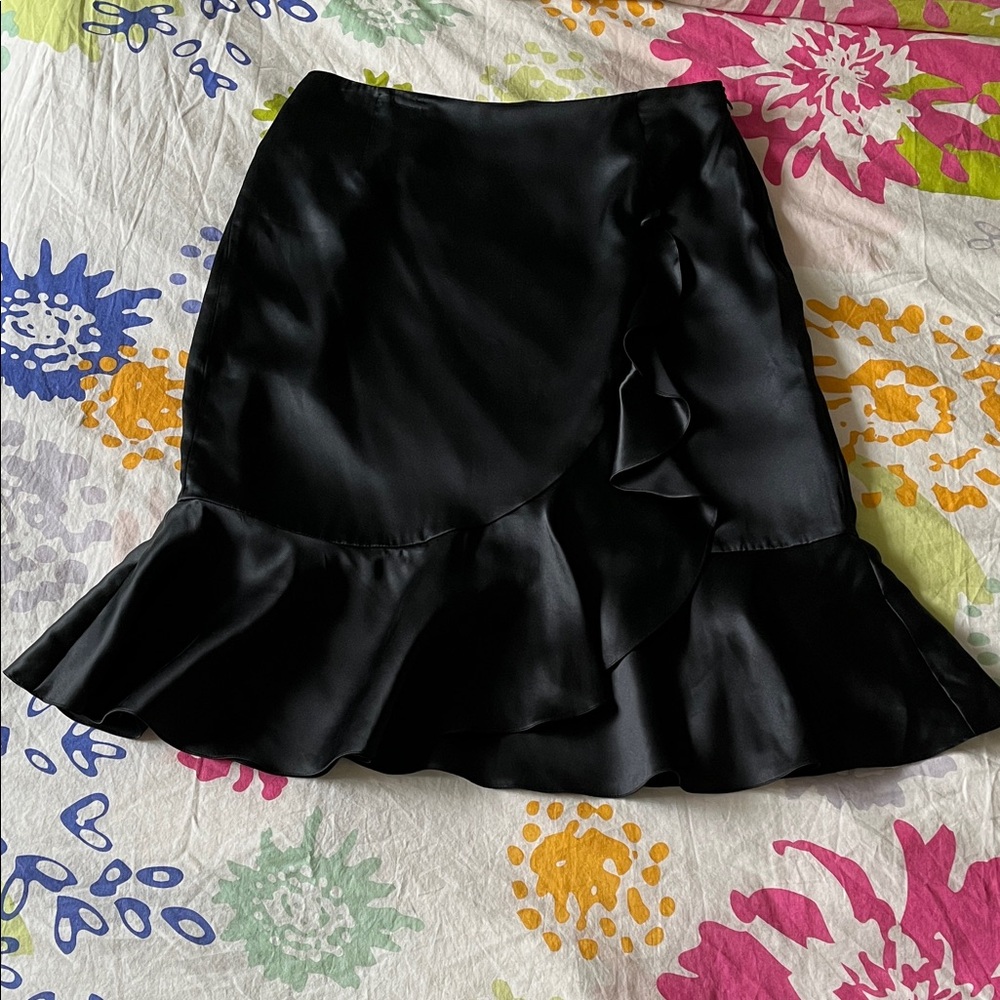 Adrianna Papell 100% Silk Black Skirt